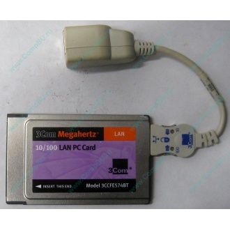 Сетевая карта для ноутбука 3COM Mehahertz 3CCFE574BT (PCMCIA) - Нижний Тагил